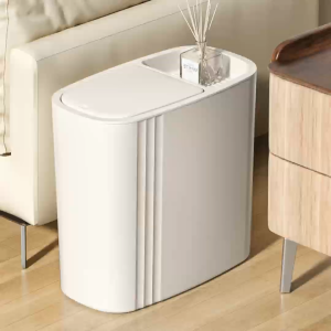 Dustbin / Trash Bin Space-Saving Design - Durable Waste Garbage Can with Trash Bag Holder for Kitchen Storage