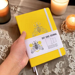 BUKE Dot Grid A5 Notebook – 160 Pages PU Leather Cover Numbered Layout Bujo Writing Journal