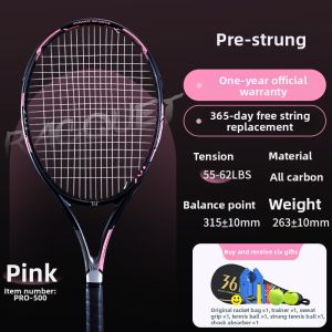 361° | Beginner College Student Full Carbon Tennis Racket With Strings Bounce Trainer