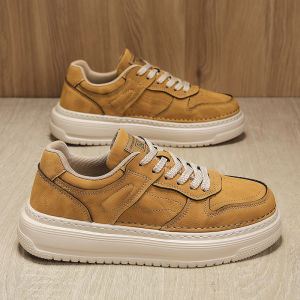 Luxurious Mens Shoes 2025 New Autumn Winter Trend Retro Casual Leather Shoes Men Thick Bottom Heightening Anti-slip Sports Board Shoes