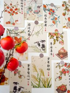 Trang Trí Tường Kiểu Trung Quốc Mới Nhãn Dán Trang Trí Phòng Ngủ Đồ Trang Trí Phòng Ký Túc Xá Nhãn Dán Tường Nhiều Màu Chất Liệu Giấy