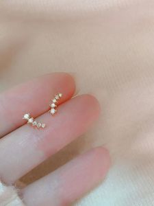 Asymmetric Meteor Shiny Mini Ear Studs Female South Korea 925 Silver Piercing Earrings Removal-Free before Sleep Star Earrings