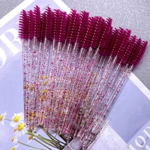 50Pcs Makeup Brushes Disposable Crystal Eyebrow Brush Diamond Handle Mascara Wand Applicator Eye Lashes Eyelash Extension Tools