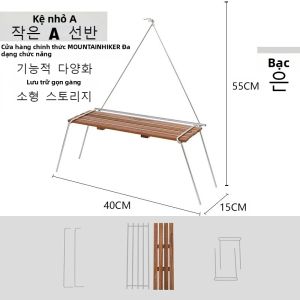 Mountainhiker | MOUNTAINHIKER 304 Thép Không Gỉ Gấp Gọn Bàn Cắm Trại Ngoài Trời Giá Dã Ngoại Nhỏ A-Table Dành Cho Gia Đình Thiết Kế Bằng Gỗ Thiết Thực