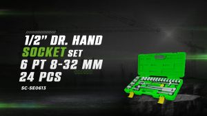 Kunci Set Soket Isi 24 pcs Gagang 1/2 inch DR. 8 - 32 mm (12 PT) Mata Sock Set TEKIRO