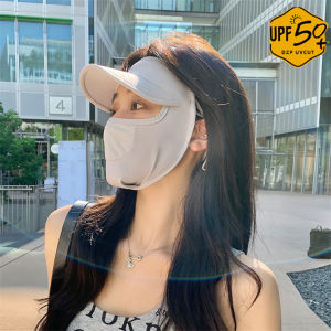 HIKAYA หน้ากากกันแดดแบบมีปีกสำหรับผู้หญิงหน้ากากแบบปีกหมวกกันยูวีสำหรับกันแดดหมวกป้องกันแสงแดดฤดูร้อนสำหรับผู้หญิง50 Facekini UPF 50 + หน้ากากกันฝุ่นกันแดดสำหรับขับรถปั่นจักรยานกลางแจ้ง Seluruh Wajah