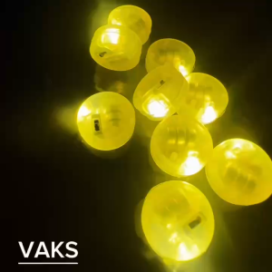 Combo 10 cái Đèn LED mini - Bánh xe tròn phát sáng màu VÀNG NHẠT ko chớp- pin có sẵn trong đèn
