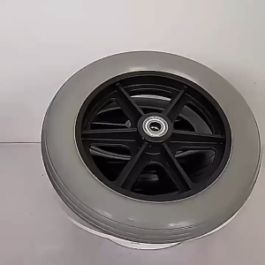 Piero  ล้ออะไหล่วีลแชร์ ล็อตใหม่ล่าสุด กระทะล้อพร้อมยาง รถเข็นผู้ป่วย ล้ออะไหล่รถเข็น ล้อหน้า ยางวีลแชร์ ยางรถเข็น (ราคา1ชิ้น)