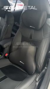 SEAMETAL Memory Cotton Auto Car Neck Pillow Set Universal Car Seat Headrest Waist Pillow Car Accessories Cushion Auto Seat Head Support Neck Protector 记忆海绵 车载靠枕套装 腰枕