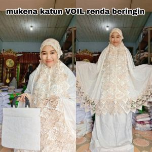 Mukena Terusan Putih Katun Premium Plus Inner