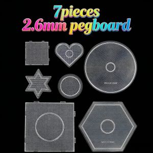 7 Types  2.6mm Perler Beads Template Pegboard for Hama Beads Tool Educational Puzzle Fuse Beadbond Toy Craft DIY Stencils