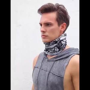 Skull Pattern Face Mask Neck Scarf Elastic Balaclava Headwear Windproof Skull Bandana for Men for Motorcycle Riding Fishing