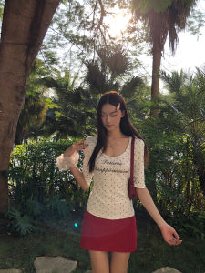A-Line Summer Short Dress Red Skirt