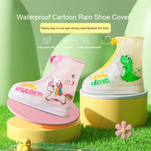 Kid Toddler Non-slip Waterproof Rain Shoes Cover Dinosaur Unicorn Print Reusable Rain Boots Shoe Cover