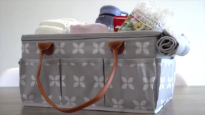 Multifunctional Baby Diaper Caddy  Waterproof Design with Zipper Cover Large Capacity Portable Storage Bag for Diapers Wipes Bottles Toys & Essentials Mommy Organizer for Nursery Travel Car & Grandparents House  Great Baby Shower Gift