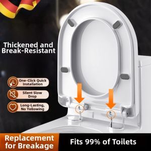 KUWUBIANJING | Universal Thickened Soft Close Toilet Seat Cover Antimicrobial