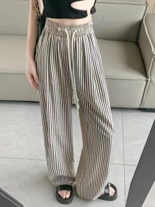 กางเกงขายาวทรงตรงผู้หญิงฤดูร้อนบางใหม่ปี 2025 กางเกงขายาวทรงหลวมสไตล์อเมริกัน กางเกงขายาวทรงตรงยาวปานกลาง