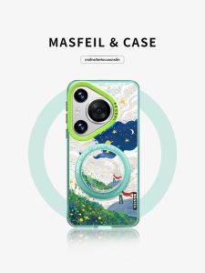 MASFEIL | Magnetic Creative Protective Phone Case For Huawei Pura80 P70 P60 Pro P50 P40 With Stand Full Cover Grassland Prince Design