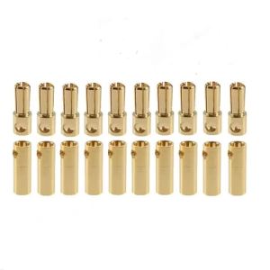 Đầu Nối Hình Chuối Mạ Vàng 5.5mm Loại Đạn 2/5/10 Cặp Loại Đực & Cái Dùng Cho Pin Lipo RC Động Cơ ESC Mô Hình Thuyền Đồ Chơi