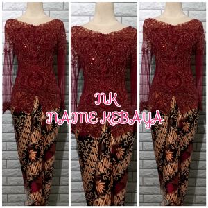 set kebaya wisuda maroon kebaya sabrina
