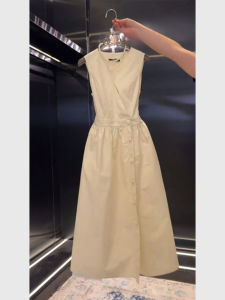 QFN | Body Slimming Sleeveless Waist Cinched French Style Dress