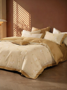 SHUIXING | Antibacterial Vintage Style All-Season 100% Cotton Brushed Bedding Set