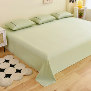 Luxurious Silk Bed Sheet Summer Cool Feeling Tencel Sheet Cadar Three-piece bedding sheet Set Single Queen King Flat Bedsheet