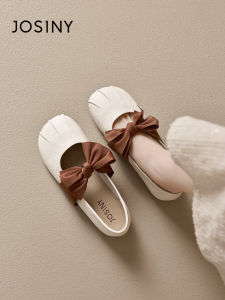 Josiny | Bow Decorative Slip-on Women Mary Jane Shoes for Dress Matching Flat