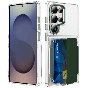 Luxury Card Holder Phone Case For Samsung S26 Ultra S25 Ultra S23 S24 Transparent For Samsung S22 S26 Plus S24 Plus Cover Funda
