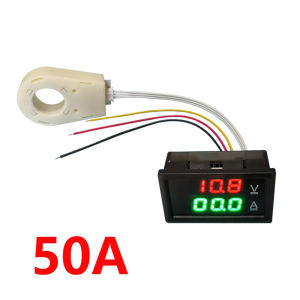 DC0-300V 50A 100A 200A 400A Hall Ammeter Voltmeter Battery Monitor LED Digital Current Voltage Meter for Car 12V 24V 36V 48V 60V