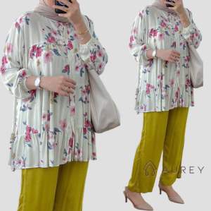 NEW SETELAN TUNIK RAYON ONESET TUNIK KEENAN WANITA BUSUI ONESET LONG TUNIK WANITA SETELAN SEMI JUMBO