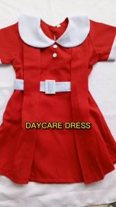 Kinder Day Care Dress School Uniform for Girls | Red Katrina Dress | Theo Clothing