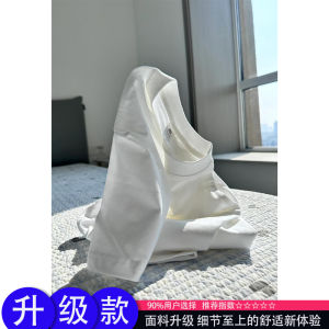 Heavyweight Short Sleeve Mens T-Shirt 300g Long Staple Cotton Three-Needle Shoulder Fit Summer White Half Sleeve round Neck