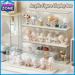 Acrylic Doll Collectible Display Case Transparent HD Storage Box Stackable Dustproof Display Rack