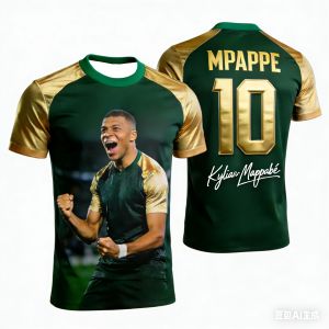 2026 Summer Fashion New AI Mbappe No.10 Victory 3D Fitness Training Competition Quick Drying Sports Wear Parent Child T-shirt