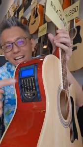 GROOV G-40CEQ 40 Inch EQ Pickup Acoustic Guitar Linden Top Side & Back Cutaway Gitar Akustik EQ Original