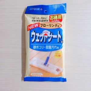 [Bundle of 4] Japan Condor E Floor Wet Cleaning Wipes 20 Sheets Household Cleaning Towel Double-sided Strong Antibacterial Lemon Scent Removes Dust Hair Skin Flakes Floor Mop Wiper Pad Refill