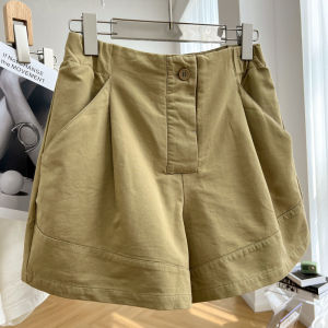 【40-150kg 胖女孩短裤】夏季特大码300斤设计感休闲宽松韩版工装热裤显瘦阔腿高腰a字短裤 【fat bigsize oversize shorts】 ▣❃┅