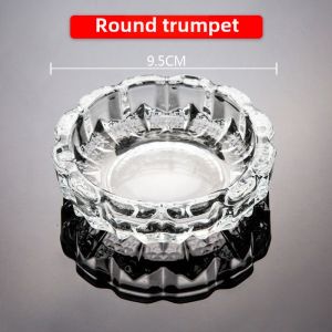 Large Size Glass Ashtray Creative Personal Trend Multi-Function Living Room Ashtray Home Use Crystal Anti-Dust Ashtray