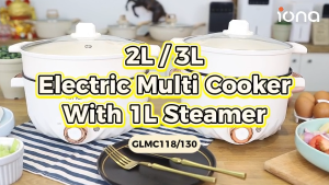 IONA 2.0L Electric Cooker with Steamer | Coating Multi Cooker Mini Hotpot 电煮锅 - GLMC118