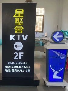 Luminous Table Sign LED Screen Coffee Guide Parking Lot Standee Customizable Metal Business Advertising Display