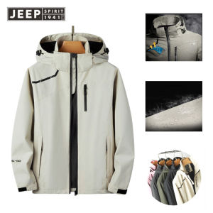 JEEP SPIRIT ฤดูใบไม้ผลิและฤดูใบไม้ร่วงปกติ Workwear คู่ Mountaineering Jacket ผู้ชายและผู้หญิงกลางแจ้งกันน้ำ