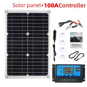 1200W Solar Panel 12V Battery Charger Dual USB With 10A-60A Controller Solar Cell Outdoor Camping for Phone Car Yacht RV Hiking