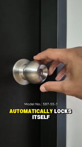 NELON Cylindrical Door Lock 5872-3 (Auto Function / Round Door Knob / Auto Lock Door Lock)