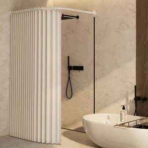 ZHUOLESHI | Curved Waterproof Magnetic Shower Curtain