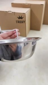 TRENY Hanging Steel Bowl Hanging Stainless Steel Bowl Hanging Pet Bowl Single Feeder Hang on Pet Cage Bekas Makan Kucing