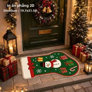 VIKAMA Thảm Trải Sàn Hình Cây Thông Noel Ông Già Noel Dễ Thương Thảm Trải Sàn Bằng Vải Nỉ Mềm Chống Trượt Cho Phòng Ngủ Phòng Khách - Hình Dạng Không Đều Trang Trí Giáng Sinh