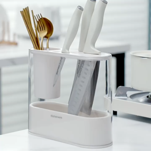 Shiok Living 🚀 Cutlery Holder Drain Rack Tableware Support Cabinet Storage Standing Durable