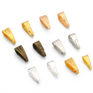 100pcs 3x7/3.5x9mm Metal Pendant Pinch Bail Clasps Necklace Hooks Clips Connector DIY Jewelry Making Findings