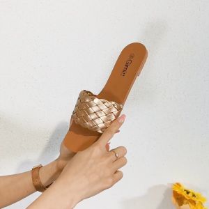 [FA] korean fashion  one-line leather women style ladies sandals for women.